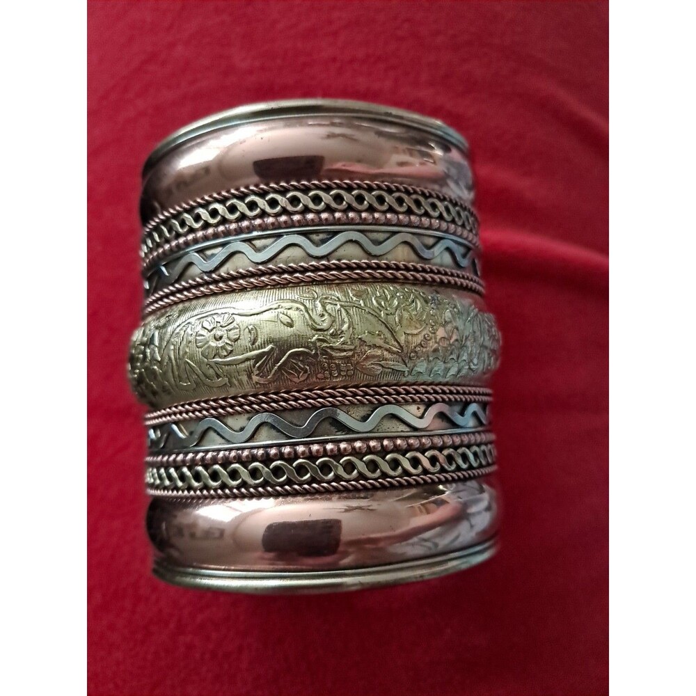 Wide Cuff Bracelet,Gold, Copper, Pewter Designs.